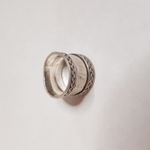 Sterling Silver Plain Unisex Ring Size 6